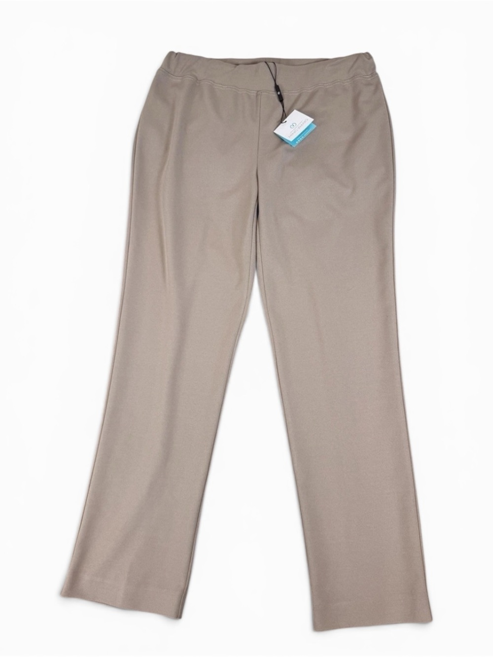 Ming Wang Womens Pull On Pants Taupe Straight Leg Elastic Waist Size XL NWT - Picture 5 of 12